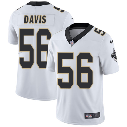 Men's New Orleans Saints #56 DeMario Davis White Vapor Untouchable Limited Stitched NFL Jersey